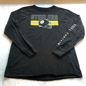 NFL Team Apparel Black Long Sleeves Shirt Pittsburgh STEELERS Men’s Size XL